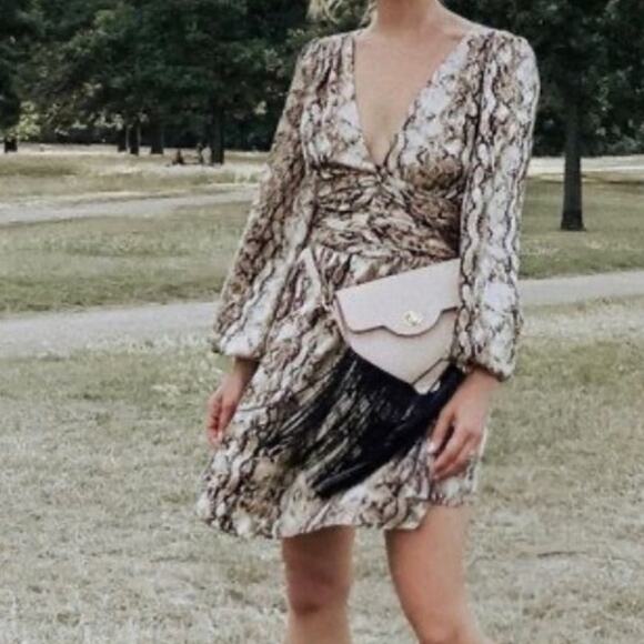 Ronny Kobo Orzora Snake Print Mini Dress Size Small Gently Used Boho Festival - Picture 1 of 13